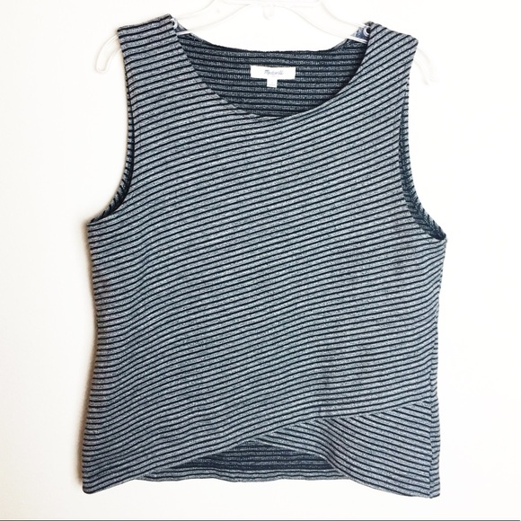 Madewell Tops - Madewell Small Sleeveless Black Gray Striped Top